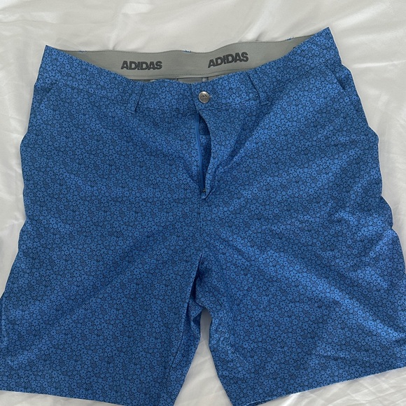 Adidas Blue Geometric Print Shorts - Picture 1 of 3